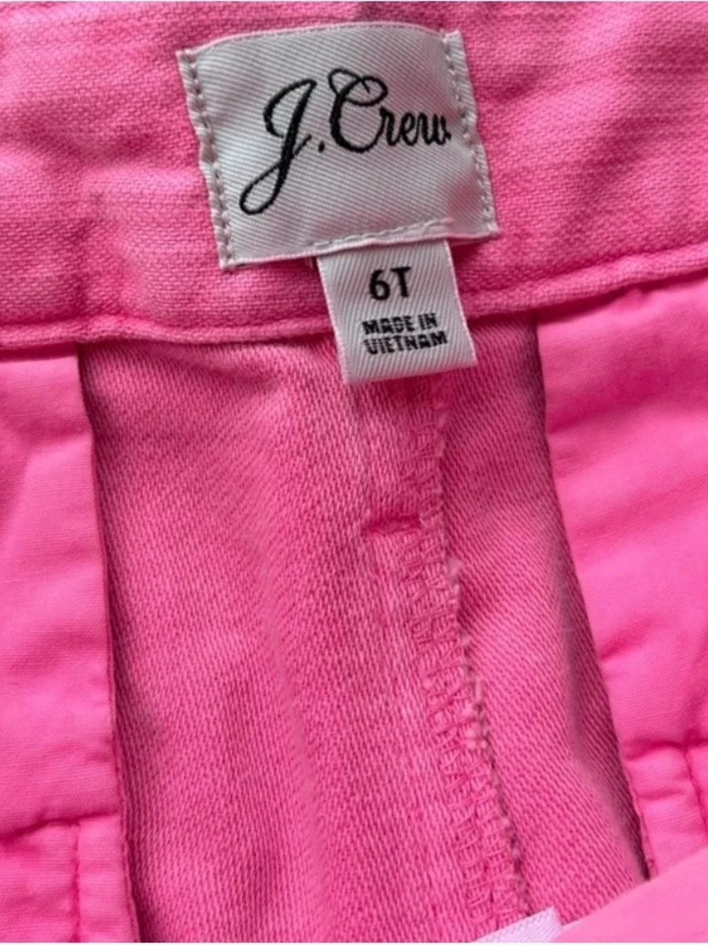 J. Crew Straight Leg High Rise Hot Pink Cotton Pant size 6 Tall